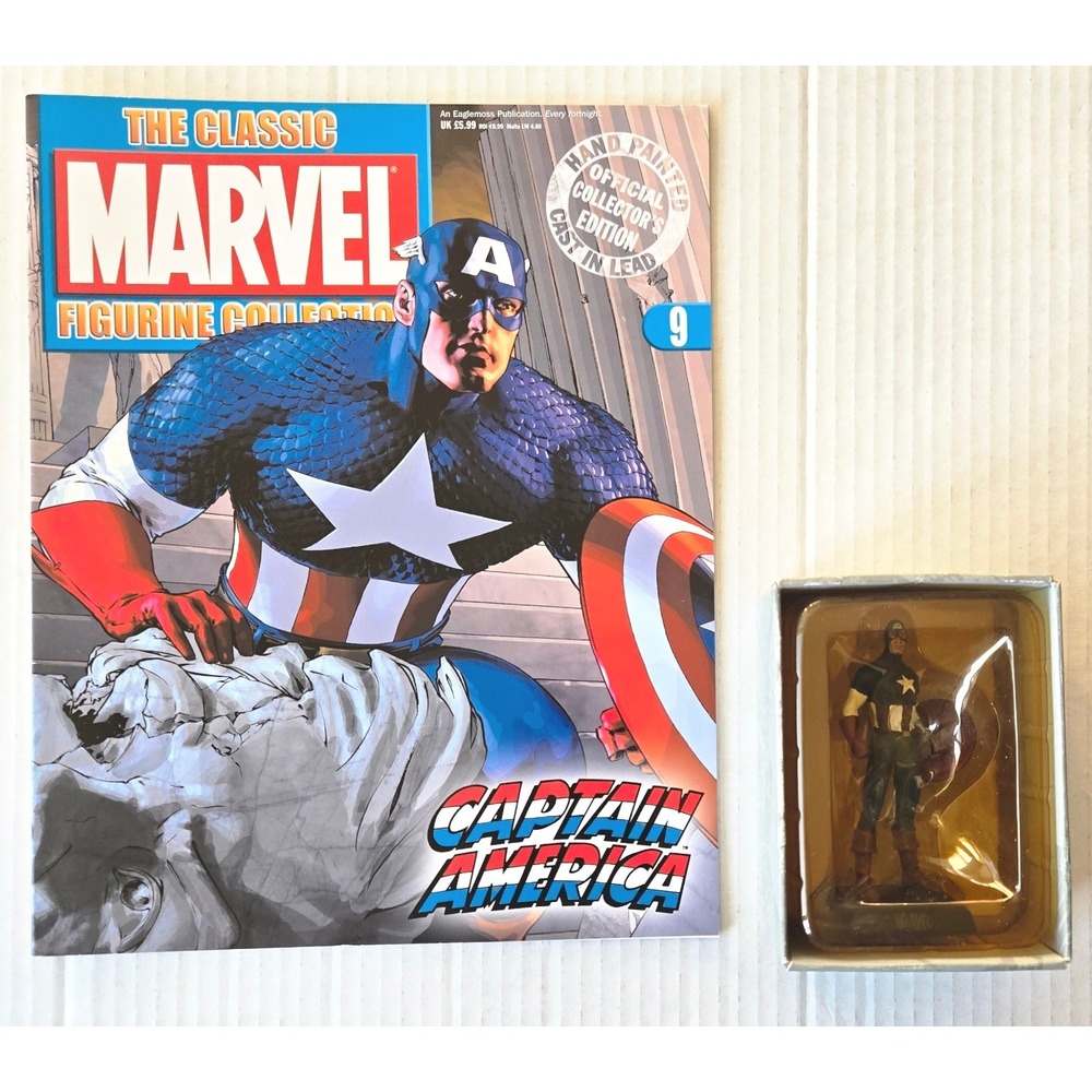 Eaglemoss 1:16 Classic Marvel Figurine w/Book: Captain‎ America #9